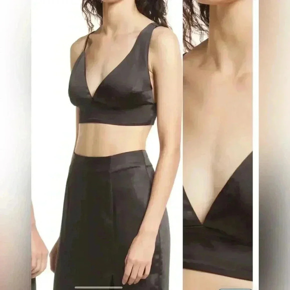 Lulus Watch Me Wow Satin Asymmetrical Crop Tank New With Tag - Picture 2 of 7